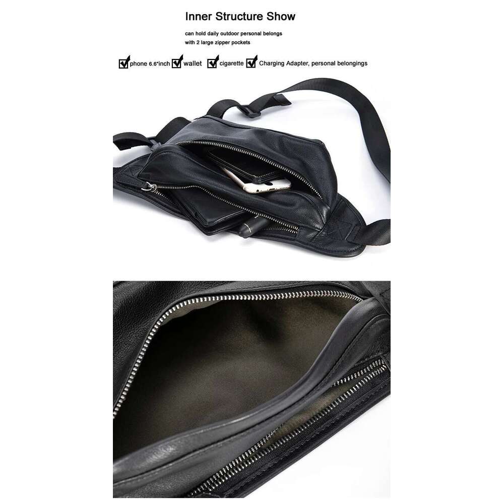 New Fashion Men's Genuine Bag Chest Leather Waist Pack Male Fanny Bum Money molle Belt bag Pouch