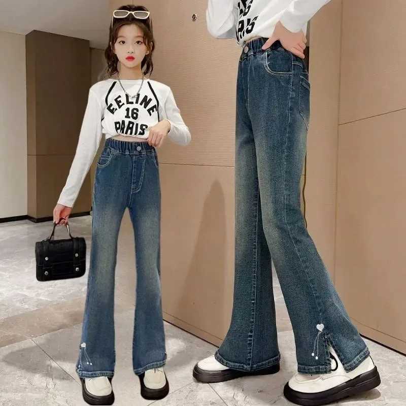 2024 New Fashion Bell Underpants Suitable for Fashion Design Girls 2024 New Arrival Girls Wide Leg JeansT250326