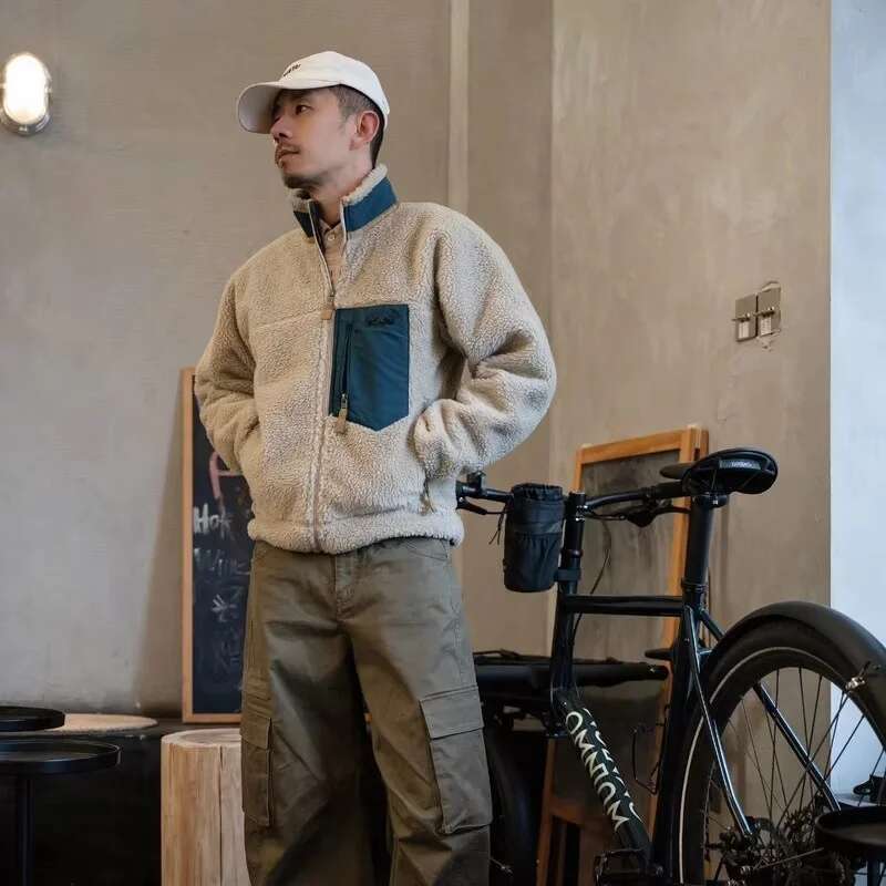 Windproof Cold-Proof Outdoor Motorcycle Jacket Double-Sided Thick Plush Fleece With Lamb Wool Cycg Riding Gear Inner Ing