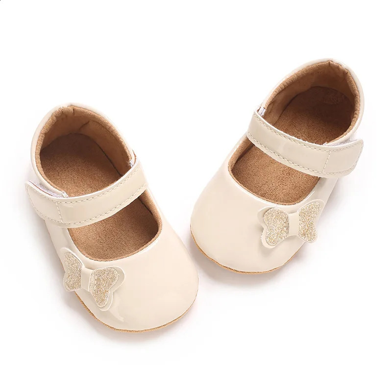 Adorable Baby Girls Sparkly Mary Jane Flats with Bow Detail Non-Slip Sole Perfect for borns and Infants 250319