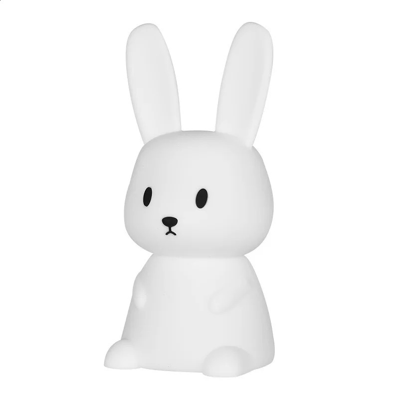 Cute Silicone Night Light Rabbit Whale Cat Touch Sensor USB Rechargeable Bedroom Bedside Lamp For Kids Baby Drop 250319