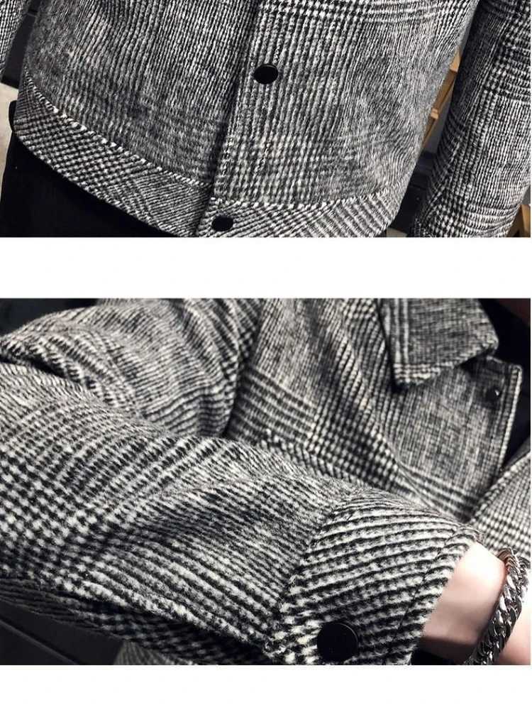 Trendy Autumn and Winter New Mens Jacket Fashionable Jacquard Tweed Style Casual Lapel Closer Fit For Leisure Casual Scenes W250320