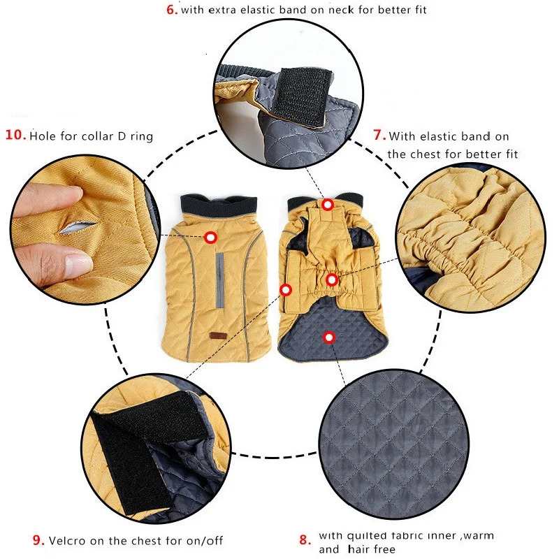 High quality dog clothing bedding coat pet warm jacket vest big retro comfortable thick 6 colors 250318