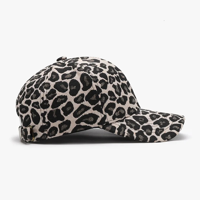 leopard print fashion womens baseball cap spring outdoor tourism travel curved brim men peaked cap large adult visors 250320