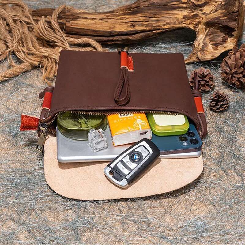 MOTAORA Ladies Leisure Leather Handbag Women's Fashion Large Capacity Cowhide Versatile Shoulder Female Phone Key Small Bag