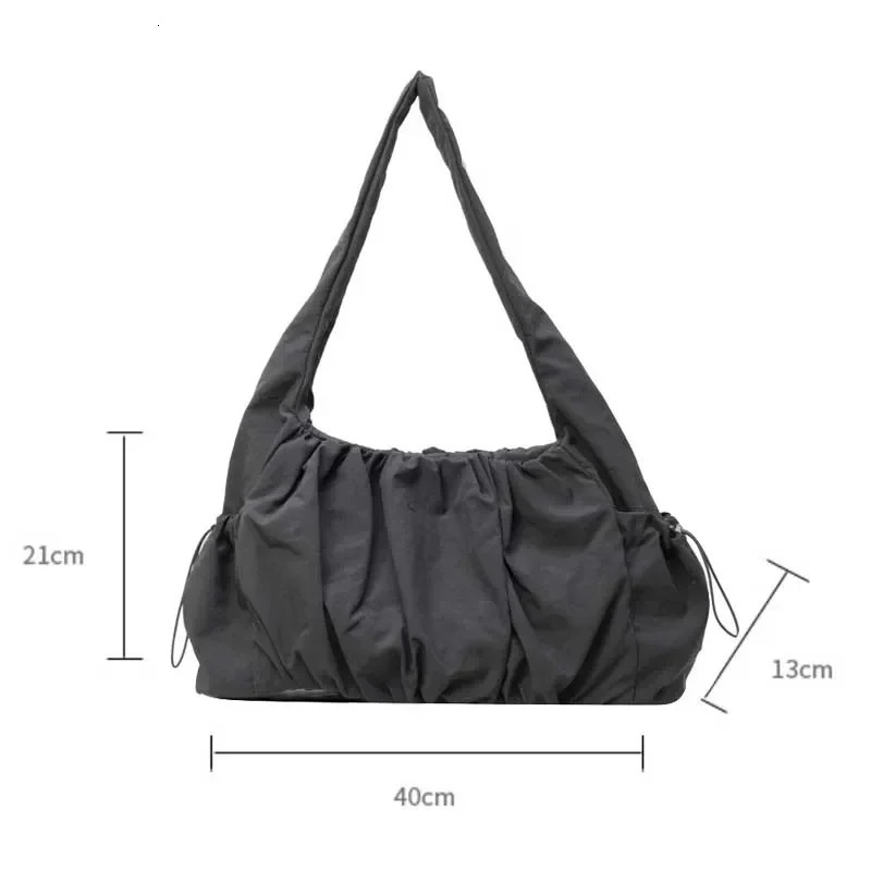 Nylon Cloth Bag Women Tote Bag Large Capacity Summer 2024 All-Match Ins One-Shoulder College Student Class Bag Lady Handbag 250327