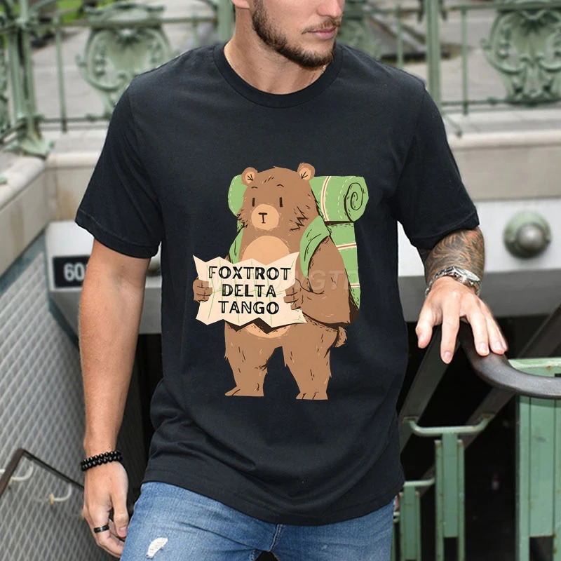 Fashionable Tshirt Fun Bear National Park Harajuku Street Clothing Resistance Shirt Mens Short sleeved 250320