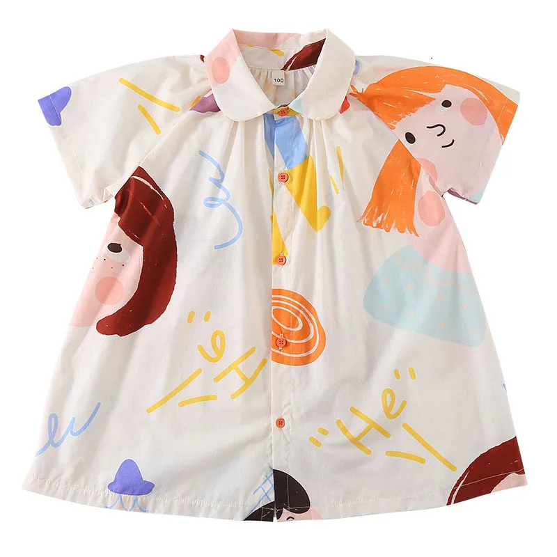 MILANCEL Summer Kids Clothes Set Girls Cute Graffiti Dress Boys Short Sleeved Shirt Children Thin Style Outwear 250319