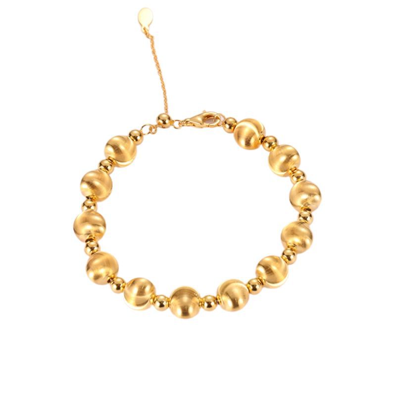 Sophisticated Gold Tone Beading Sterling Silver Bracelet for Modern Accessory Collection