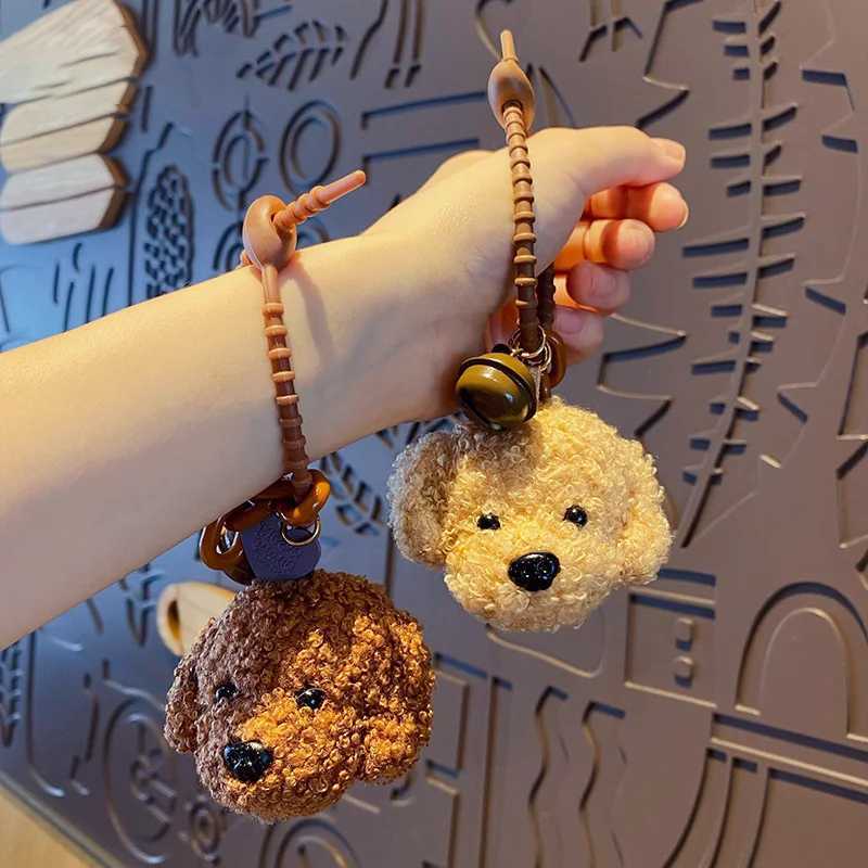 New plush teddy dog pendant keychain suitable for women girls car keychains pocket charm DIY accessories couple giftsXJ250319
