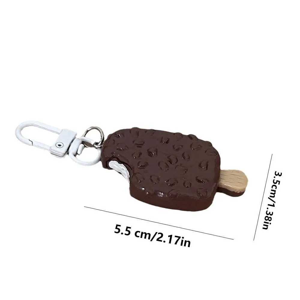 Pendant Chocolate Ice Cream Keychain Jewelry Accessories Charm Simulation Food Keychain Car KeychainXJ250319