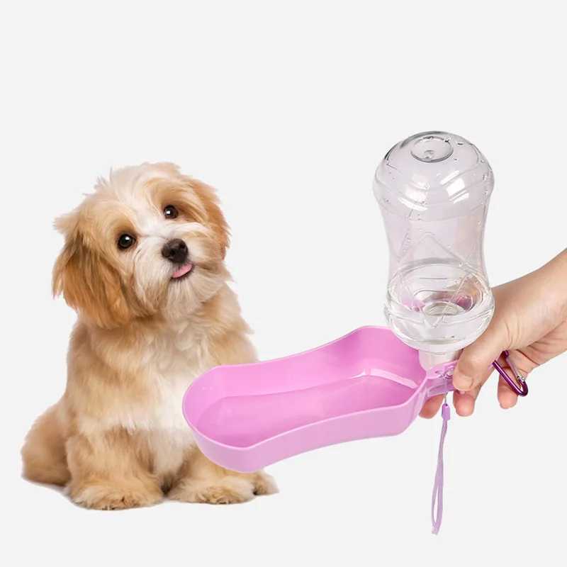 280 518ml foldable plastic pet dog water bottle used for dogs cats travel puppies beverage bowls outdoor pet water dispensers Y250319