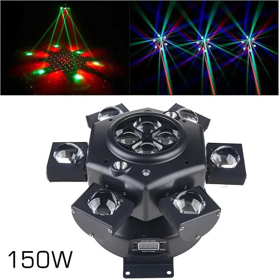 150W mobile headlight RG laser stage light strobe DMX controller DJ disco light RGB rotating party light strip Z250320
