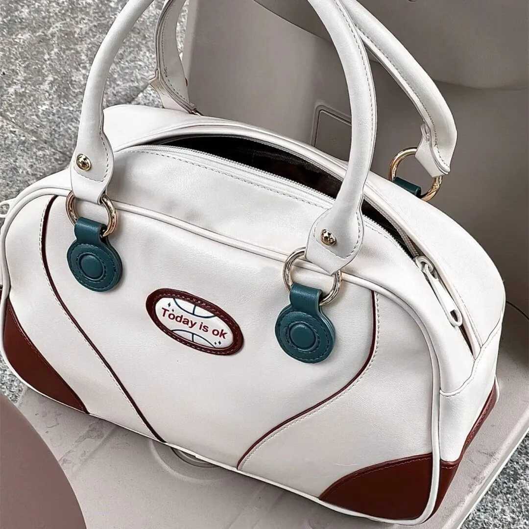Womens shoulder support bowling bag American retro style portable college style backpack travel Y250319