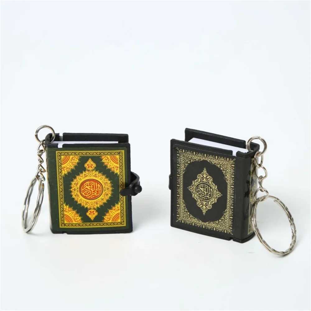 1 resin Islamic mini ark Quran key chain Muslim real paper readable pendant key ring key chain religious jewelry giftXJ250319