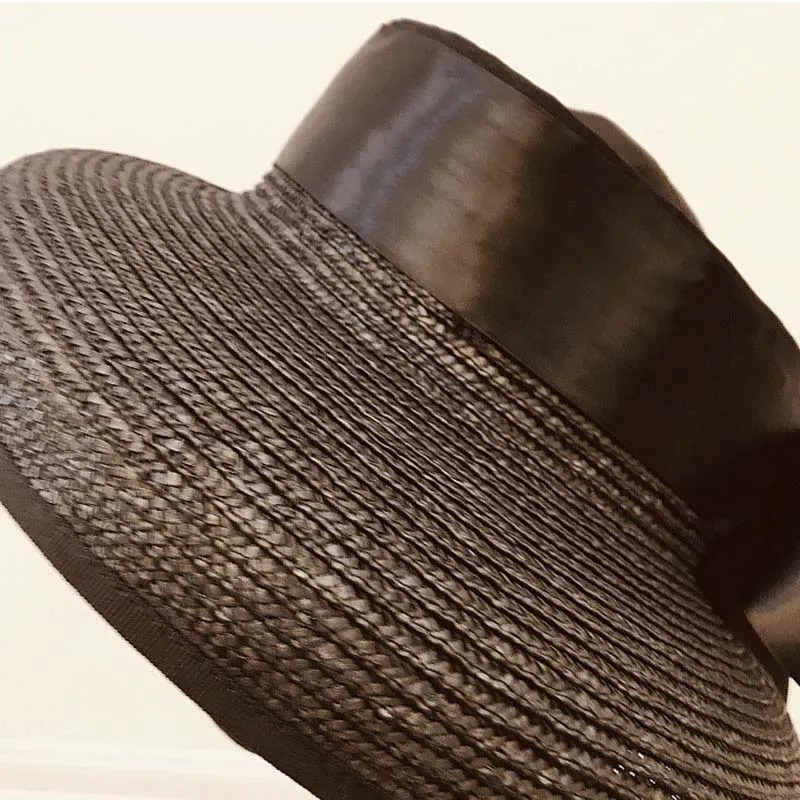 Elegant UPF50 Floppy sun hats for women Wide Brim Braid Straw Cap Summer Beach Hat with Long Ribbon Bow TravelDerby Sun Hat Cap 250320