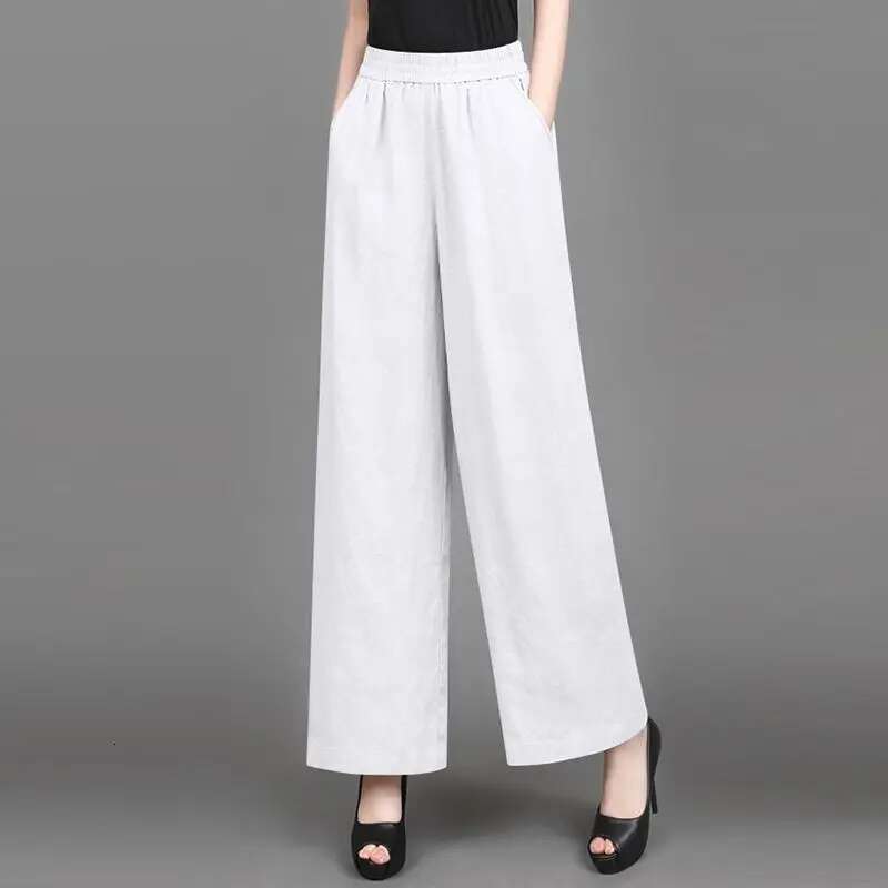 Simplicity Office Lady Solid Color Wide Leg Women Spring Summer Fashion High Waist Appear Thin Straight All-Match Casual Pants
