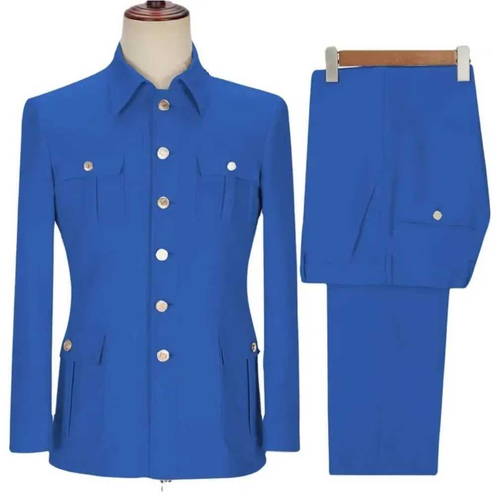 High Quality Africa Men Suit 2 Pieces Wedding Slim Fit Groom Dress Tuxedos Formal Safari Blazer Sets For Male Jacket+PantXJ250320