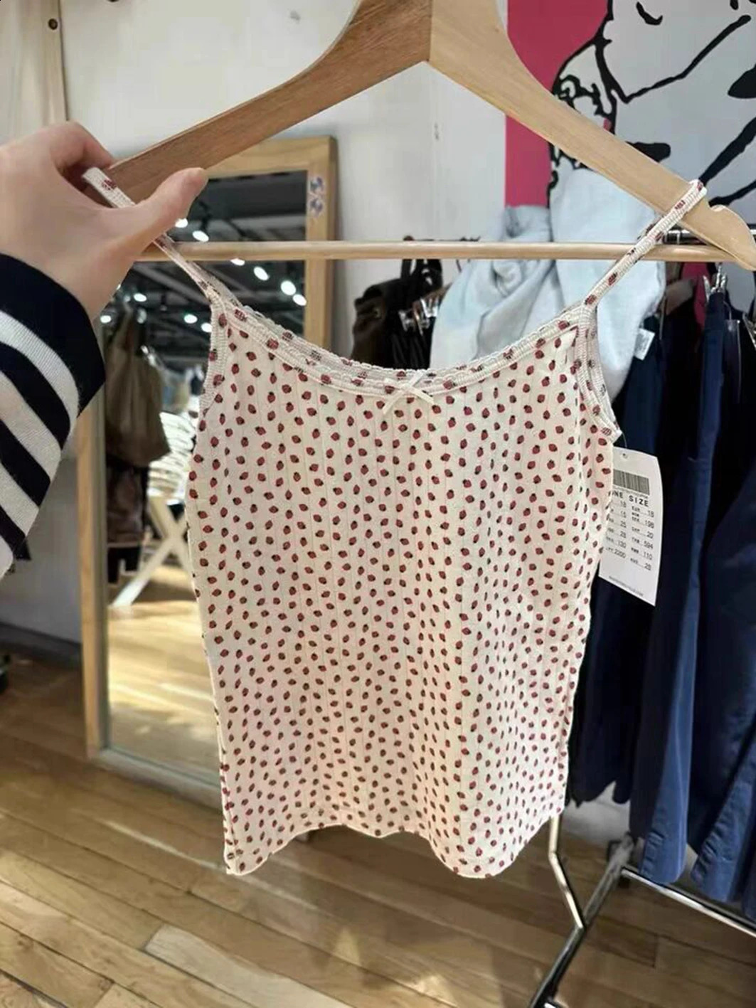 Strawberry Vest Shorts 2 Pieces Set Woman Eyelet Bow Slim Tank Top with Elastic Waist Patchwork Straight Short Pant Sweet Sets 250319