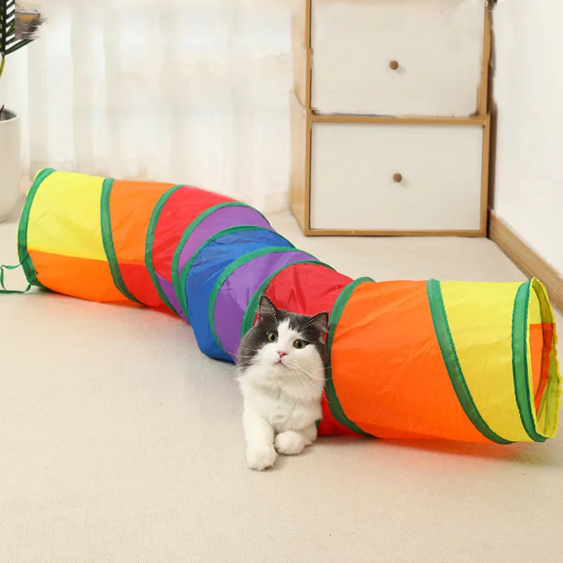 Cat Tunnel Foldable Pet Supplies S T Y Pass Play Toys Breathable Drill Barrel for Indoor Loud Paper 250320