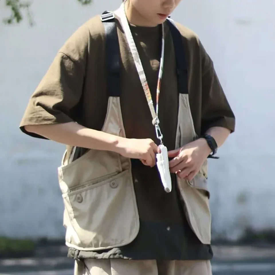 Vacation Daily Holiday Top Vest Hip Hop Loose Men Sleeveles Harajuku Solid Color Streetwear Vests Workwear Vest 250318