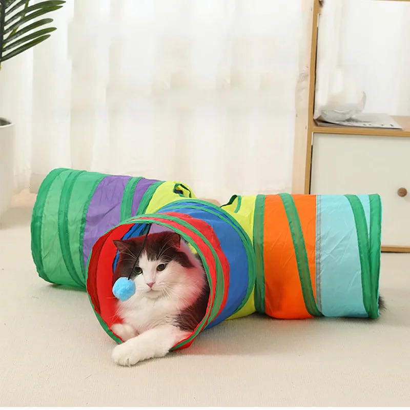 Cat Tunnel Foldable Pet Supplies S T Y Pass Play Toys Breathable Drill Barrel for Indoor Loud Paper 250320