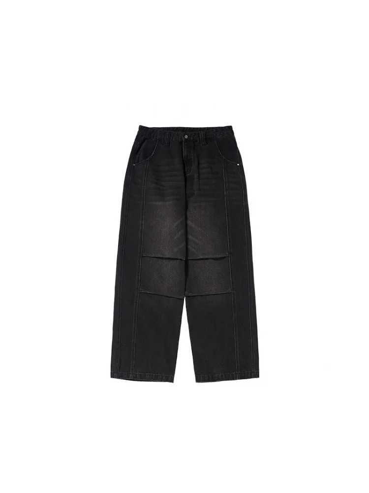 Mens jeans Baggy Casual Straight Autumn and winter Wide leg Pants New in High Street fashion Make old Retro Trousers for menT250319