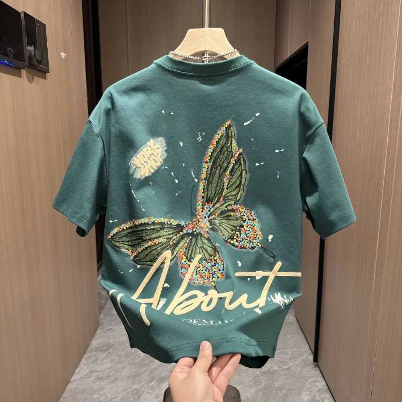 Spring and summer new round neck floral short sleeved T-shirt casual version Western commuting clothing loose mens T-shirtT250319