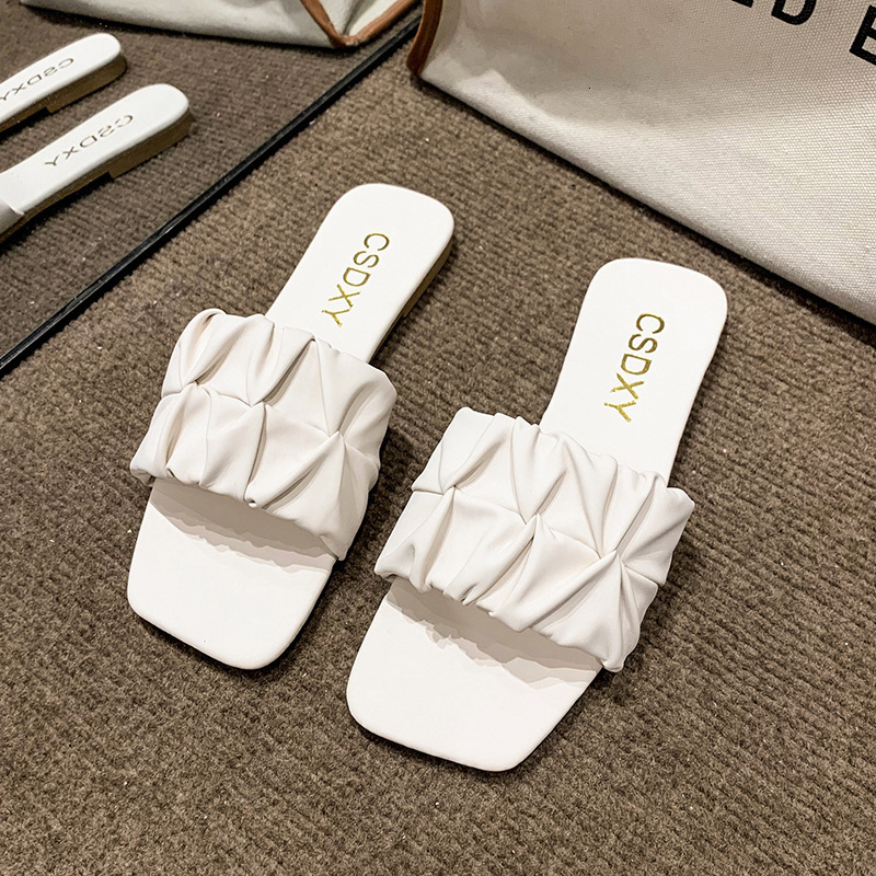 Internet Celebrity Women's Slippers Designersandal Fashion Single Breasted Flat Bottom Home Shoes 2025 New Large Outdoor Leisure Beach Women'