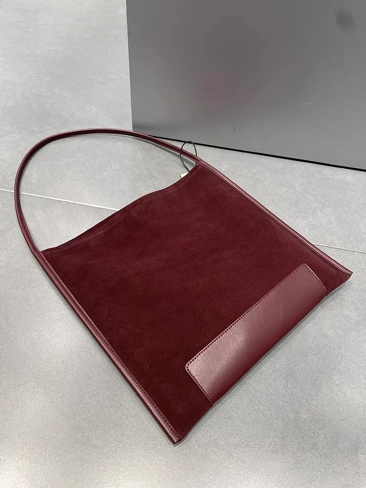 Retro casual handbag womens leather bag soft suede denim shoulder large capacity tote 250317