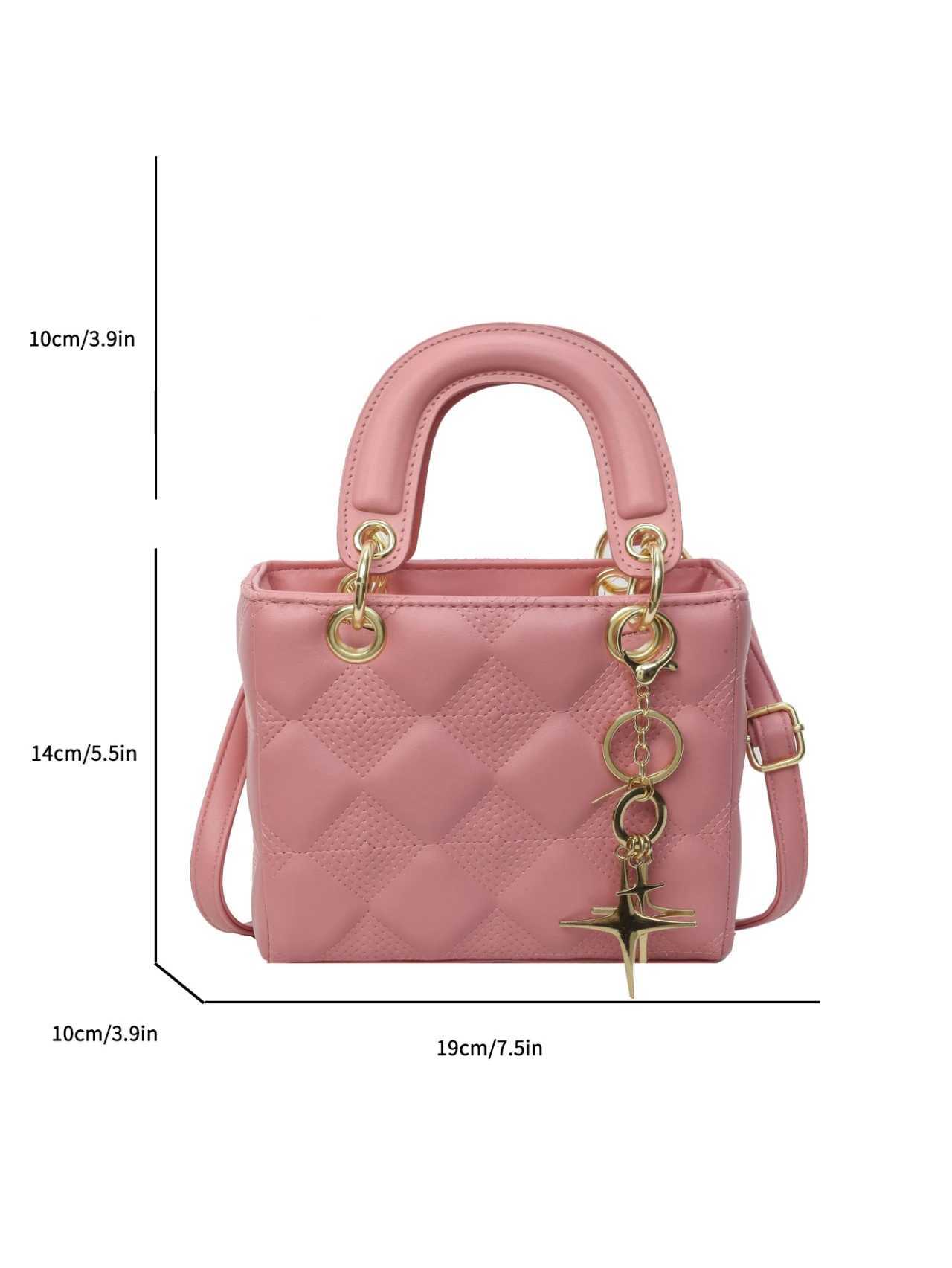 A stylish and simple childrens square bucket bag suitable for shopping traveling dating and taking photos when going out Y250319
