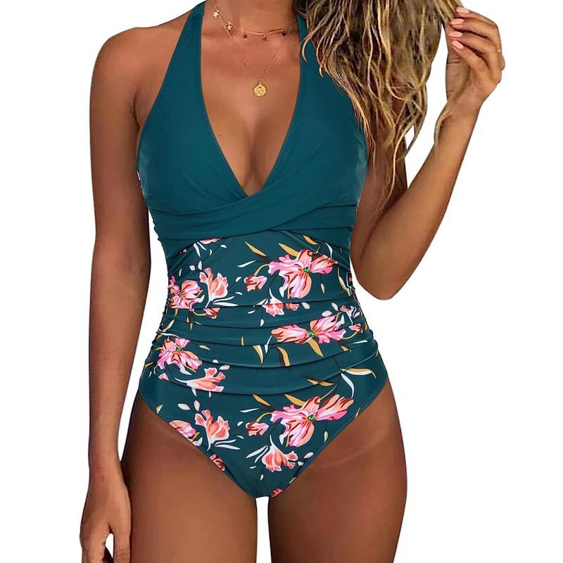 Women's Clothing Tight One Piece Female Backless Sexy Cross Color Swimsuit Spot