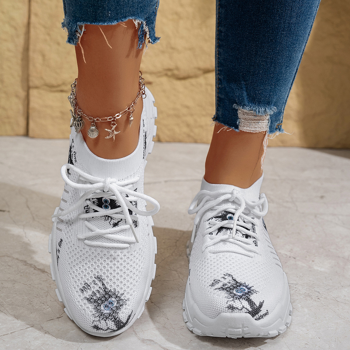 2025 New Women's Casual Sports Single Shoes Dad Flat Shoes Designer Fashionable and Versatile