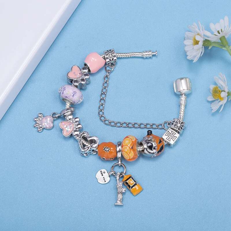 New Trendy Charm Bracelets Fits DIY Heart Paw Car Beads Bracelet Bangles For Women Men Bijoux Pulseras Jewelry Gift Wholesale