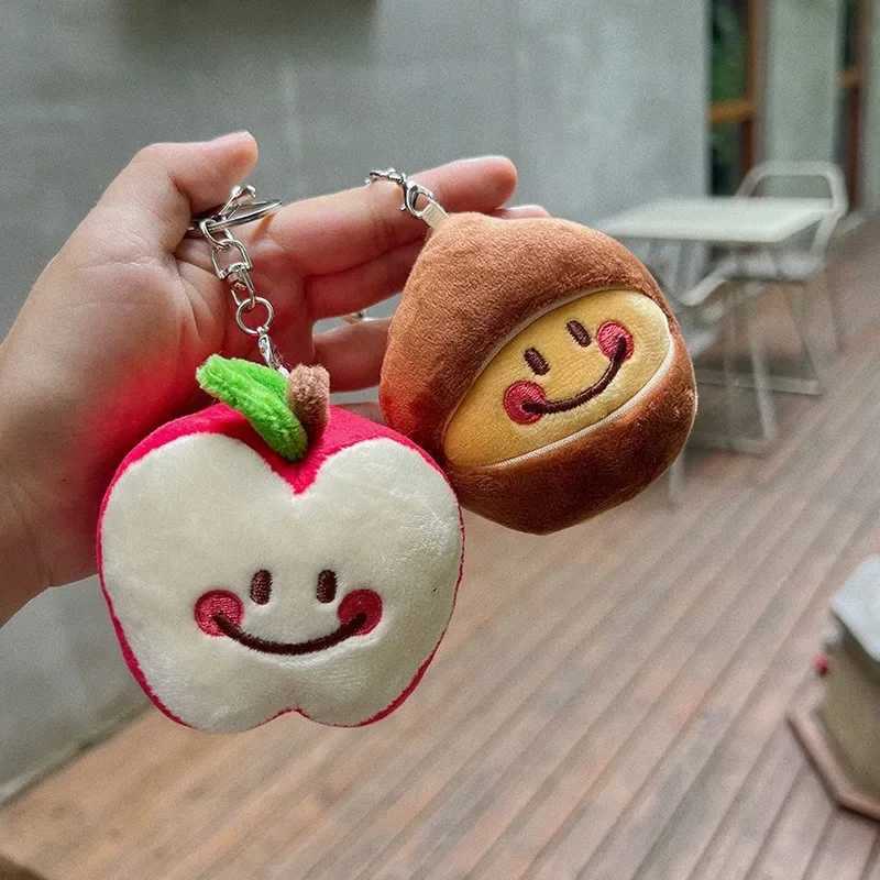 Mini Cartoon Chestnut Doll Plush Toy Keychain Girl Creative Cute Apple Couple Pendant Bookbag Backpack Pendant Ring Small GiftXJ250319