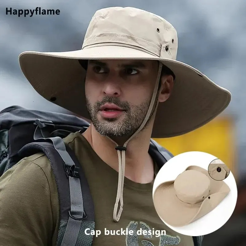 Sun Protection Fishing Hat Summer Breathable Mesh Camping Hiking Caps Anti-UV Sun Hat Mountaineering Caps Mens Panama Hat 250320