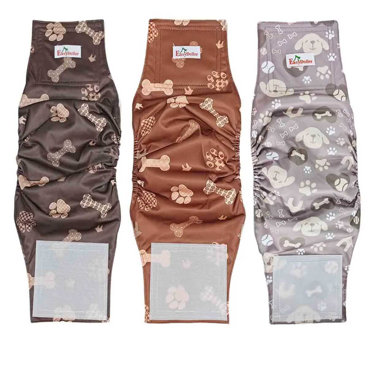 2pcs Male Dog Cloth Diaper Reusable Dog Pee Pants Washable Cloth Pet Belly Wrap Puppy Dog Underwear Eco-friendly Pet Care Di Y250320