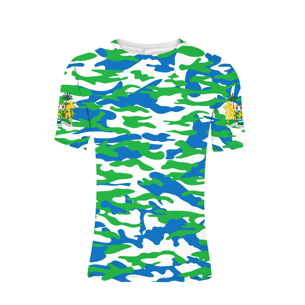 Sierra Leone Youth Student DIY Free Custom Made Name Number T Shirt National Flag Leonean College Print Po Text Clothes 250318