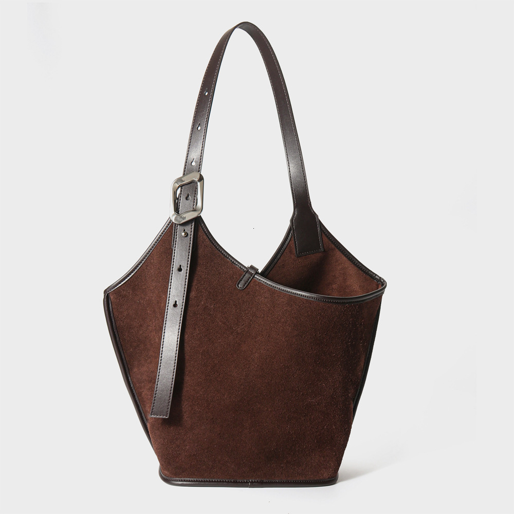 Bag Korean Lazy Style Niche Genuine Leather Women S Large Capacity Fashionable Shoulder Versatile Bucket Tote Bag Shoulder Bags