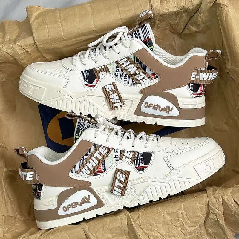 2025 new men's white shoes designer fashion thick soled sports shoes men's multifunctional board shoes casual comfortable sports shoes