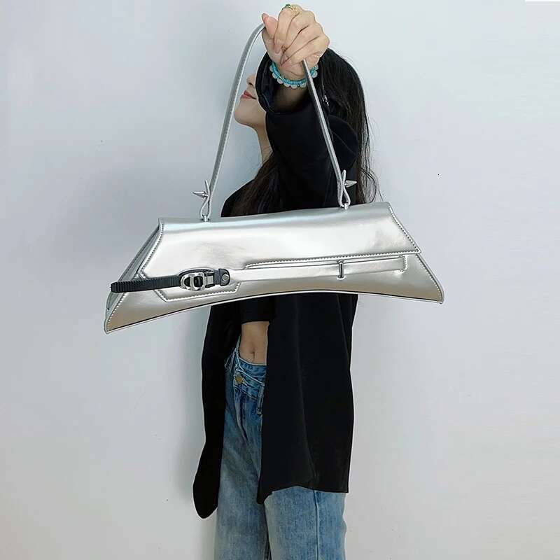 Moto & Biker Underarm Bags For Women Designer Handbags And Purses 2024 New In Fashion Black Color Lady Shoulder Tote