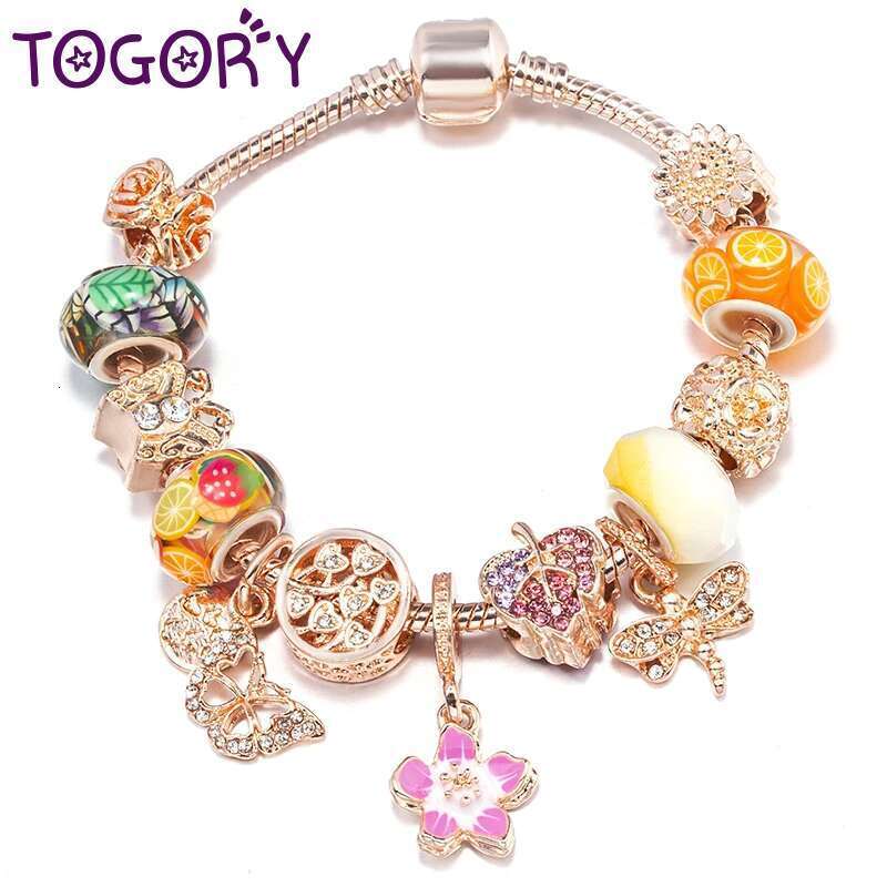 Summer Styles Charm Bracelets Fits DIY Flower Dragoy Heart Beads Bracelet Bangles For Women Men Bijoux Pulseras Jewelry Gift