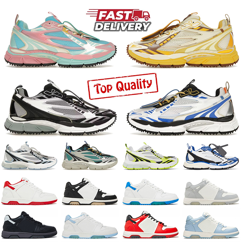 Top Quality Out Of Office Designer Casual Shoes White Brand Black Platform Sneakers Luxury Calf Leather Pink Grey Blue Green Red Women Mens dhgate Sports Trainers
