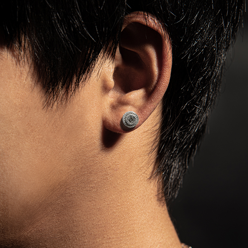 Dropshipping Hip Hop Fashion Jewelry Round CZ Zircon One Piece Stud Earrings For Women Y2k Accessories Free Item Shipping