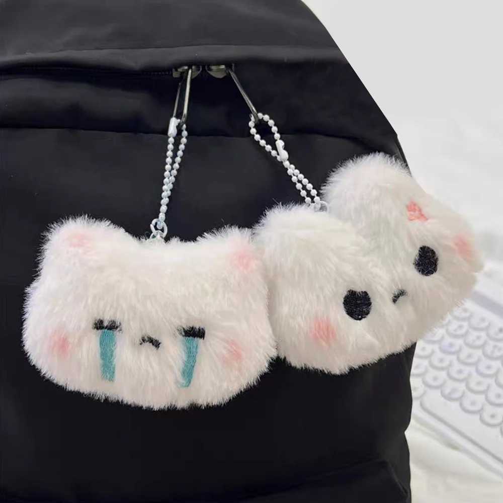 Cartoon Plush Rabbit Doll Keychain Sweet Cute Angry Crying Rabbit Doll Charm Keychain Animal Bag Pendant Decorative GiftXJ250319