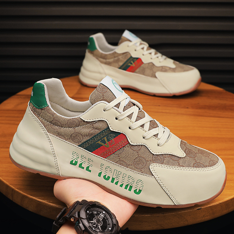 2025 Couple style all-match casual breathable sole shoes spring trendy personality height-increasing daddy shoes style sports men's shoes