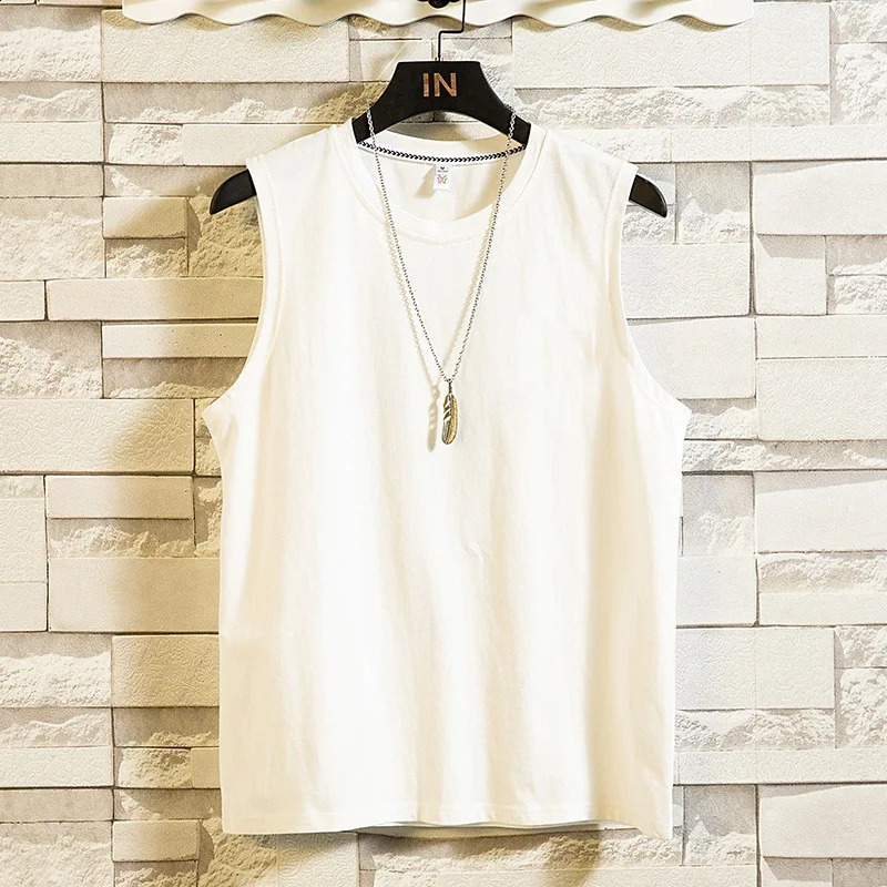 Summer Y2k mens casual sports cotton T-shirt sleeveless O-neck vest ultra-thin fitness vest top underwear mens clothing 250318