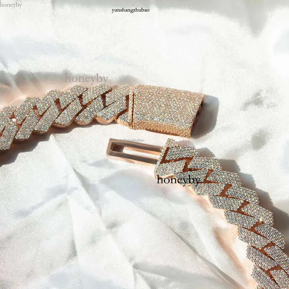 Pendant Necklaces Kibo Custom Hip Hop Necklace Jewelry Vvs Sterg Sier Def 20mm Dia Moissanite 14k Rose Plated Cuban k Chain