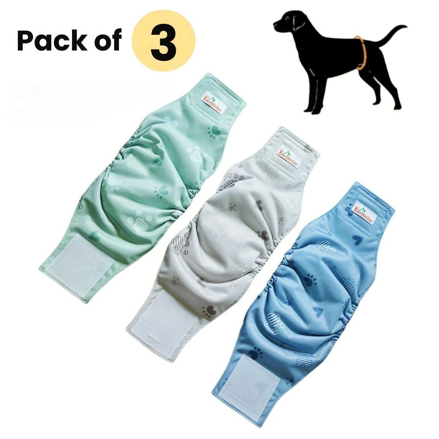 3 pieces of mens dog cloth diapers reusable dog diapers washable pet abdominal packaging puppy underwear environmentally friendly pet care D Y250320