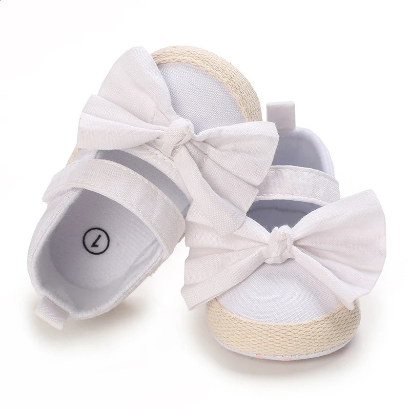 Cute Baby Girls Shoes 0-18M Baby Soft Sole Baby Shoes Cotton Bow Princess Shoes First Walking Shoes Baby Shoes 250319
